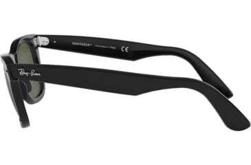 Image of Ray-Ban RB2140 Original Wayfarer Sunglasses, Black Frame, Crystal Green Lens, 901-52