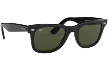 Image of Ray-Ban RB2140 Original Wayfarer Sunglasses, Black Frame, Crystal Green Lens, 901-52