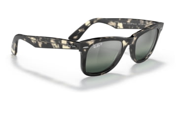 Image of Ray-Ban RB2140 Original Wayfarer Sunglasses, Grey Havana Frame, Silver/Blue Chromance Lens, Polarized, 50, RB2140-1333G6-50