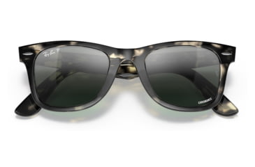 Image of Ray-Ban RB2140 Original Wayfarer Sunglasses, Grey Havana Frame, Silver/Blue Chromance Lens, Polarized, 50, RB2140-1333G6-50
