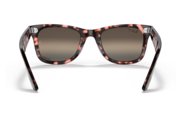 Image of Ray-Ban RB2140 Original Wayfarer Sunglasses, Pink Havana Frame, Silver/Grey Chromance Lens, Polarized, Asian Fit, 52, RB2140F-1334G3-52