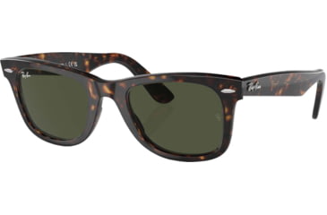 Image of Ray-Ban RB2140 Original Wayfarer Sunglasses, Tortoise Frame, Crystal Green 50mm Lens, 902-5022