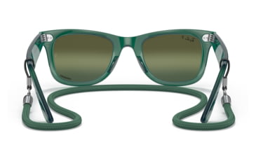 Image of Ray-Ban RB2140 Original Wayfarer Sunglasses, Transparent Green Frame, Silver/Green Chromance Lens, Polarized, 50, RB2140-6615G4-50