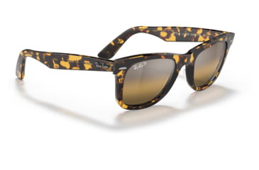 Image of Ray-Ban RB2140 Original Wayfarer Sunglasses, Yellow Havana Frame, Silver/Brown Chromance Lens, Polarized, 50, RB2140-1332G5-50