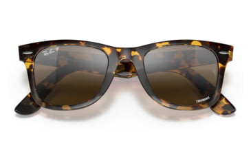Image of Ray-Ban RB2140 Original Wayfarer Sunglasses, Yellow Havana Frame, Silver/Brown Chromance Lens, Polarized, 50, RB2140-1332G5-50