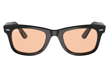 Image of Ray-Ban RB2140 Wayfarer Sunglasses, Black Frame, Pink Lens, Asian Fit, 52, RB2140F-601-4B-52