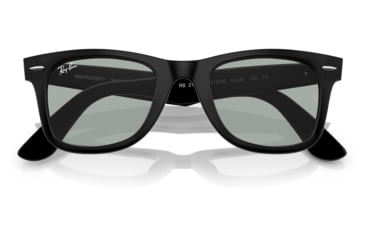 Image of Ray-Ban RB2140 Wayfarer Sunglasses, Matte Black Frame, Light Grey Lens, Asian Fit, 52, RB2140F-601SR5-52