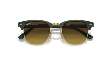 Image of Ray-Ban RB2176 Clubmaster Folding Sunglasses, Green On Arista Frame, Gradient Brown Lens, 51, RB2176-136885-51
