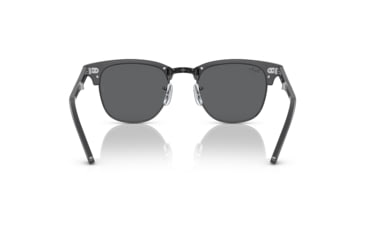 Image of Ray-Ban RB2176 Clubmaster Folding Sunglasses, Grey On Black Frame, Dark Grey Lens, 51, RB2176-1367B1-51