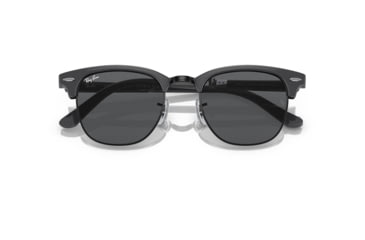Image of Ray-Ban RB2176 Clubmaster Folding Sunglasses, Grey On Black Frame, Dark Grey Lens, 51, RB2176-1367B1-51