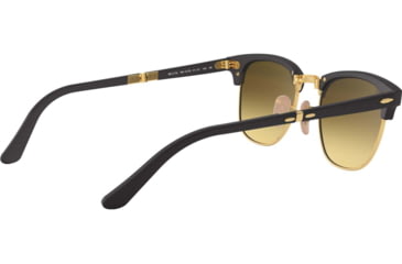 Image of Ray-Ban RB2176 Clubmaster Folding Sunglasses, Matte Black Frame, Blu Flash Gradient Lenses, 901S7Q-51