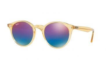 Image of Ray-Ban RB2180 Sunglasses 6277B1-49 - Shiny Yellow Frame, Green Mirror Blue Gradient Vio Lenses