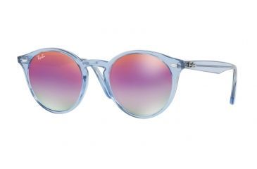 Image of Ray-Ban RB2180 Sunglasses 6278A9-49 - Shiny Light Blue Frame, Green Mirror Lillac Gradient V Lenses