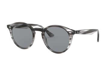 Image of Ray-Ban RB2180F Progressive Prescription Sunglasses, 49mm, Striped Grey Havana, RB2180F-643087-49-PRO