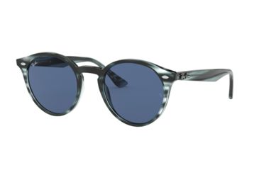 Image of Ray-Ban RB2180F Progressive Prescription Sunglasses, 49mm, Striped Blue Havana, RB2180F-643280-49-PRO