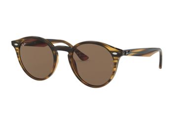 Image of Ray-Ban RB2180F Progressive Prescription Sunglasses, 49mm, Striped Red Havana, RB2180F-820-73-49-PRO