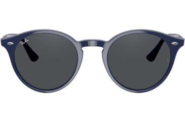Image of Ray-Ban RB2180F Sunglasses - Womens, Dark Grey Lenses, Blue, 49, RB2180F-657687-49