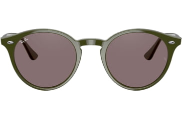 Image of Ray-Ban RB2180F Sunglasses - Womens, Violet Lenses, Military Green, 49, RB2180F-65757N-49