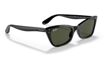 Image of Ray-Ban RB2299 Lady Burbank Sunglasses - Women's, Black Frame, Green Lens, 55, RB2299-901-31-55