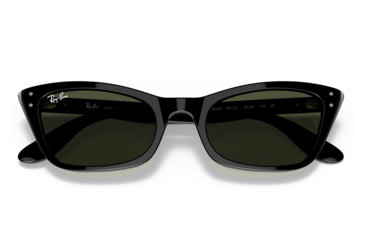 Image of Ray-Ban RB2299 Lady Burbank Sunglasses - Womens, Black Frame, Green Lens, 55, RB2299-901-31-55