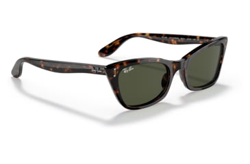Image of Ray-Ban RB2299 Lady Burbank Sunglasses - Womens, Havana Frame, Green Lens, 55, RB2299-902-31-55