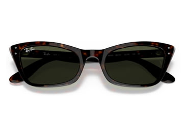 Image of Ray-Ban RB2299 Lady Burbank Sunglasses - Womens, Havana Frame, Green Lens, 55, RB2299-902-31-55