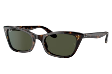 Image of Ray-Ban RB2299 Lady Burbank Sunglasses - Women's, Havana Frame, Green Lens, 55, RB2299-902-31-55
