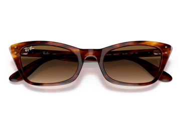 Image of Ray-Ban RB2299 Lady Burbank Sunglasses - Womens, Striped Havana Frame, Clear Gradient Brown Lens, 55, RB2299-954-51-55