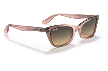 Image of Ray-Ban RB2299 Lady Burbank Sunglasses - Womens, Transparent Pink Frame, Brown Vintage Lens, 55, RB2299-1344BG-55
