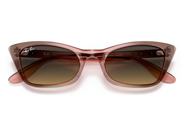 Image of Ray-Ban RB2299 Lady Burbank Sunglasses - Womens, Transparent Pink Frame, Brown Vintage Lens, 55, RB2299-1344BG-55