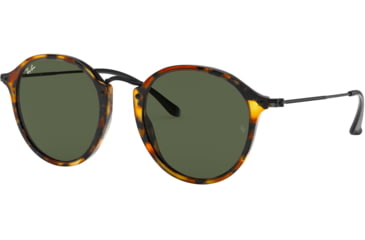 Image of Ray-Ban RB2447 Sunglasses 1157-49 - Spotted Black Havana Frame, Green Lenses