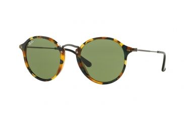Image of Ray-Ban RB2447 Single Vision Prescription Sunglasses RB2447-11594E-52 - Lens Diameter 52 mm, Frame Color Spotted Green Havana