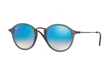 Image of Ray-Ban RB2447N Sunglasses 62554O-49 - Trasparent Grey Frame, Blue Flash Gradient Lenses