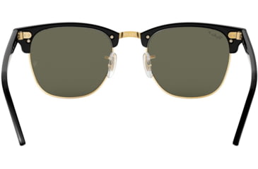 Image of Ray-Ban RB3016 Clubmaster Sunglasses, Black Crystal Green P Frame, Polarized 49 mm Diameter Lenses, 901-58-4921