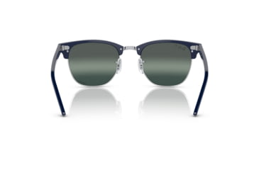 Image of Ray-Ban RB3016 Clubmaster Sunglasses, Blue On Silver Frame, Dark Blue Mirror Polarized Lens, 49, RB3016-1366G6-49