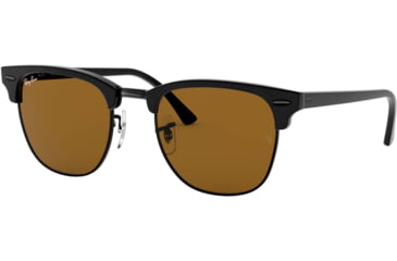 Image of Ray-Ban RB3016 Clubmaster Sunglasses, Brown Lenses, RB3016 W3389-49