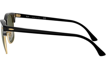 Image of Ray-Ban RB3016 Clubmaster Sunglasses, Ebony/Arista Crystal Green Frame, 51 mm Diameter Lenses, W0365-5121