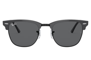 Image of Ray-Ban RB3016 Clubmaster Sunglasses, Grey On Black Frame, Dark Grey Lens, 49, RB3016-1367B1-49