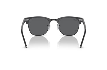 Image of Ray-Ban RB3016 Clubmaster Sunglasses, Grey On Black Frame, Dark Grey Lens, 49, RB3016-1367B1-49