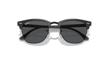 Image of Ray-Ban RB3016 Clubmaster Sunglasses, Grey On Black Frame, Dark Grey Lens, 49, RB3016-1367B1-49