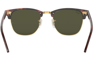 Image of Ray-Ban RB3016 Clubmaster Sunglasses, Mock Tortoise/Arista Crystal Green Frame, 51 mm Diameter Lenses, W0366-5121