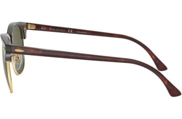 Image of Ray-Ban RB3016 Clubmaster Sunglasses, Red Havana Frame, Crystal Green Polarized Lenses, RB3016 990/58-49