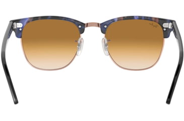 Image of Ray-Ban RB3016 Clubmaster Sunglasses, Spotted Brown/Blue Frame, Clear Gradient Brown Lenses, RB3016 125651-51