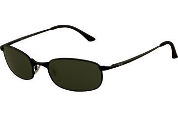 Image of Ray-Ban RB3162 SV Prescription Sunglasses - Matte Black Frame w/ Crystal Green 52 mm Diameter Lenses, 006-5219