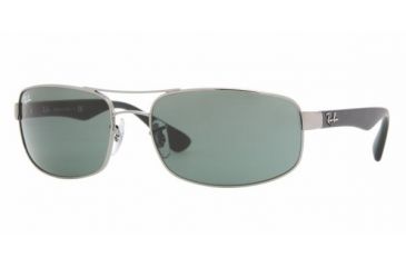 Image of Ray Ban RB3445 #004 - Gunmetal Frame, Crystal Green Lenses