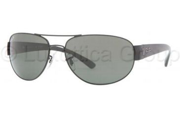 Image of Ray-Ban RB3448 Sunglasses 002/58-6317 - Black Crystal Green Polarized