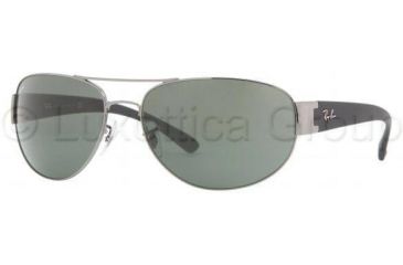 Image of Ray-Ban RB3448 Sunglasses 004-6317 - Gunmetal Crystal Green