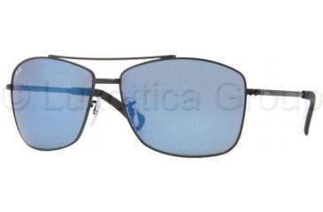 Image of Ray-Ban RB3476 Sunglasses 006/55-6316 - Matte Black Frame, Blue Mirror Lenses