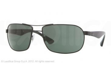 Image of Ray-Ban RB3492 Sunglasses 002-6216 - Shiny Black Frame, Crystal Green Lenses