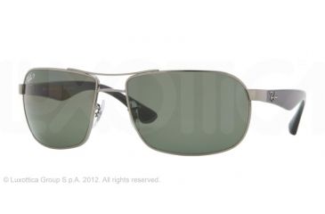 Image of Ray-Ban RB3492 Sunglasses 004/58-6216 - Gunmetal Frame, Crystal Green Lenses